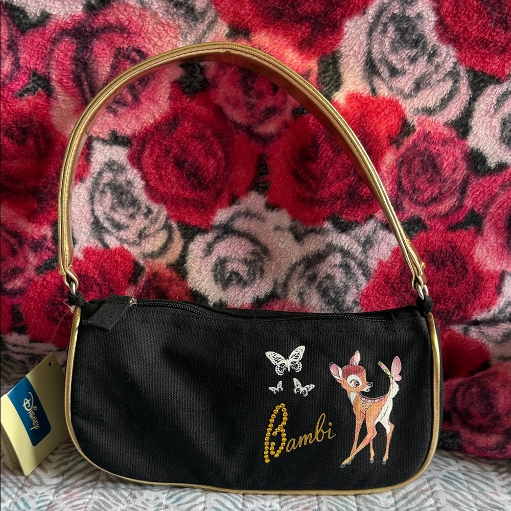 Disney Black and Gold Bambi Shoulder Bag